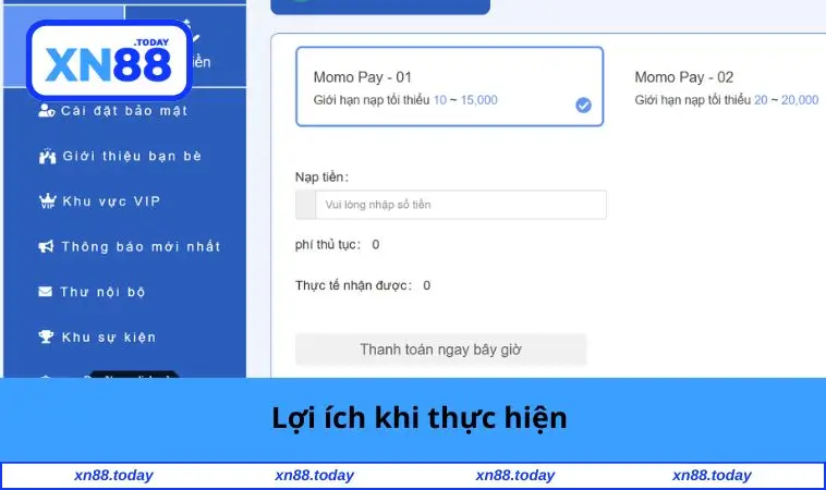Lợi ích khi thực hiện 
