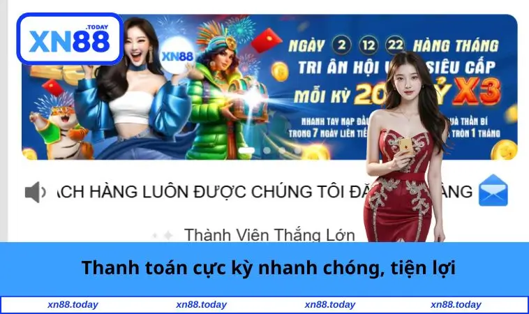 Thanh toán cực kỳ nhanh chóng
